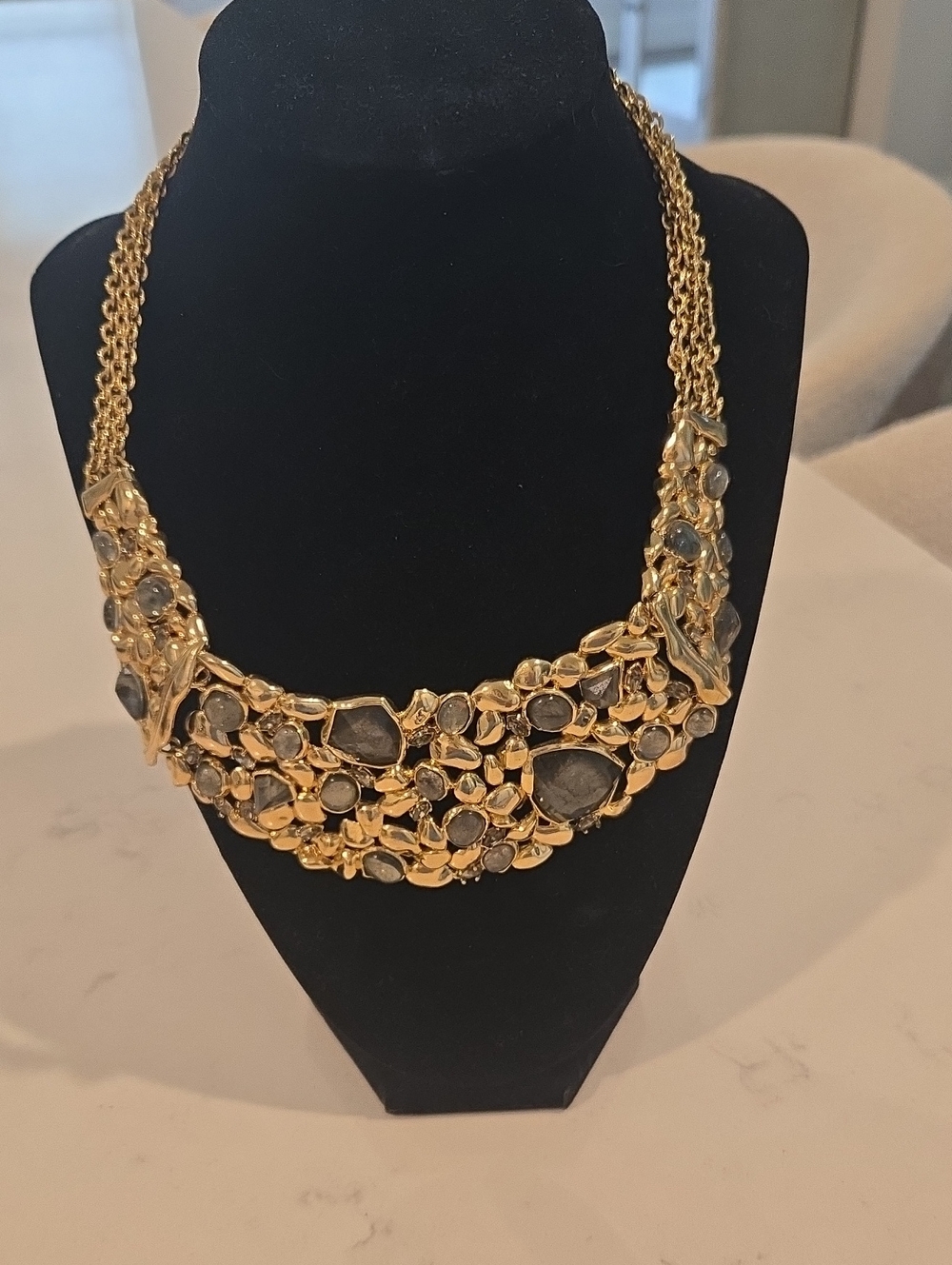 Alexis Bittar Large Flex Pyrite Bib Necklace